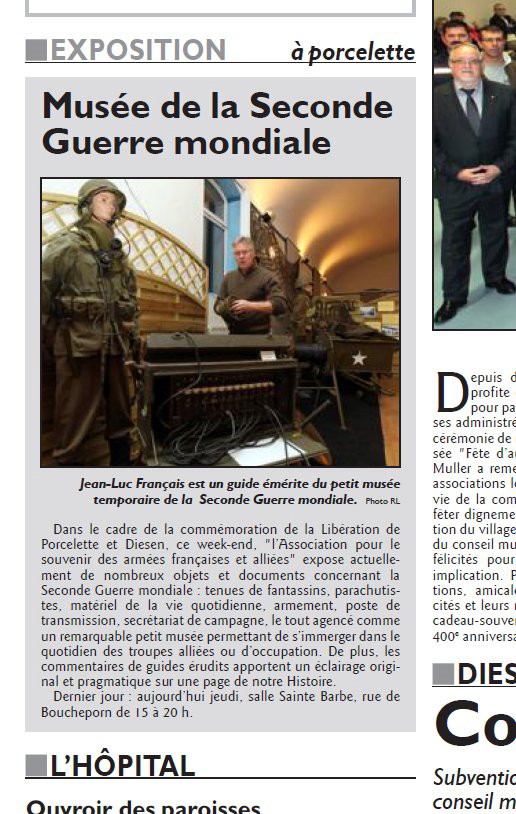 Article dans le journal 